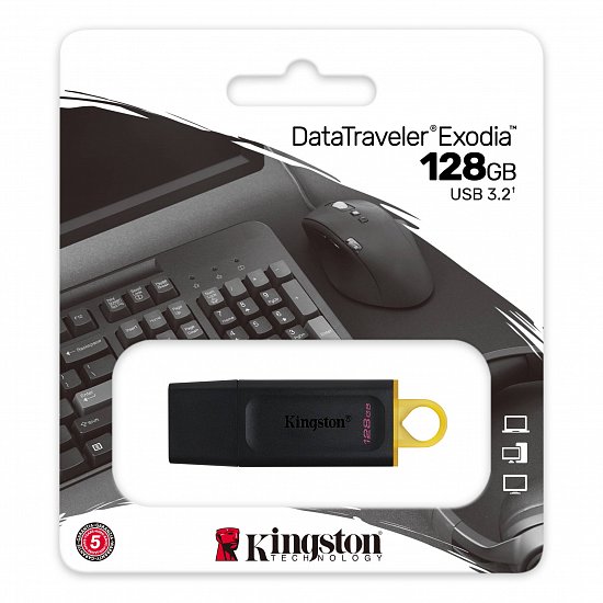 128GB Kingston USB 3.2 (gen 1) DT Exodia žlutá