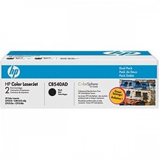 HP tisková kazeta černá - 2 pack,  CB540AD