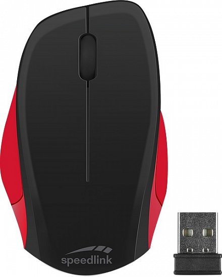 LEDGY Mouse - Wireless, Silent, black-red