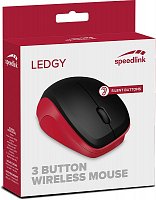 LEDGY Mouse - Wireless, Silent, black-red