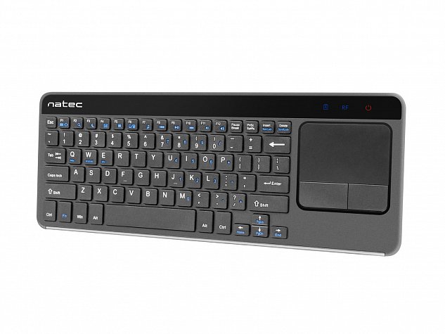 Bezdrátová klávesnice s touch padem pro Smart TV Natec Turbot, hliníkové tělo