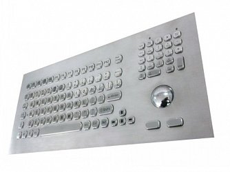 KB021 – Průmyslová nerezová klávesnice s trackballem do panelu, CZ, USB, IP65