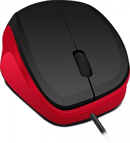 LEDGY Mouse - USB, Silent, black-red