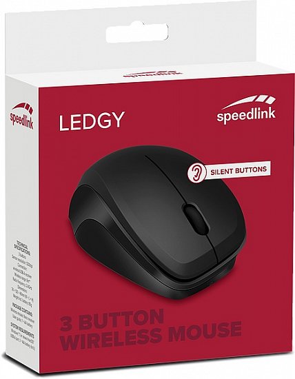 LEDGY Mouse - Wireless, Silent, black-black