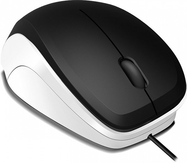 LEDGY Mouse - USB, Silent, black-white