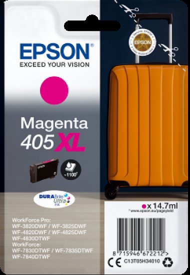 Epson Singlepack Magenta 405XL DURABrite Ultra Ink