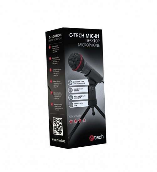 Stolní mikrofon C-TECH MIC-01, 3,5