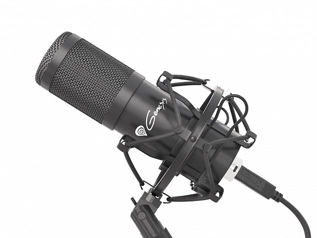 Streamovací mikrofon Genesis Radium 400, USB, kardioidní polarizace, ohybné rameno, pop-filter