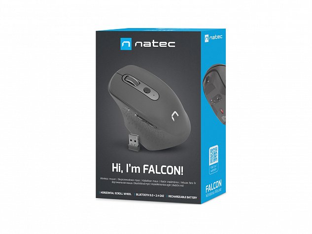NATEC bezdrátová myš FALCON 800-3200DPI 2.4GHZ BT 5.0