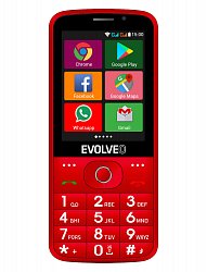 EVOLVEO EasyPhone AD, chytrý mobilní telefon pro seniory s nabíjecím stojánkem (červená barva)
