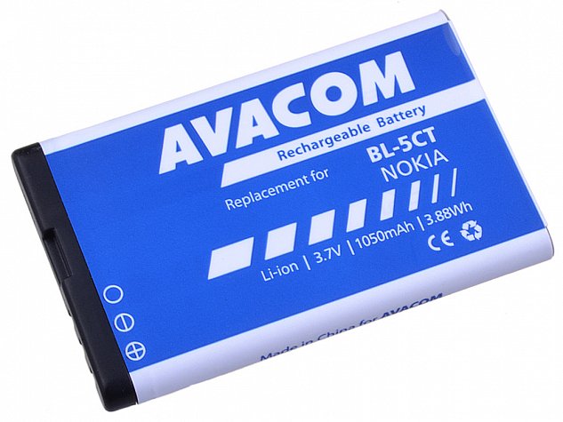 Baterie AVACOM GSNO-BL5CT-S1050A do mobilu Nokia 6303, 6730, C5, Li-Ion 3,7V 1050mAh