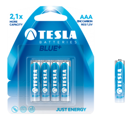 TESLA - baterie AAA BLUE+, 4ks, R03   Akce 2 + 1 ZDARMA