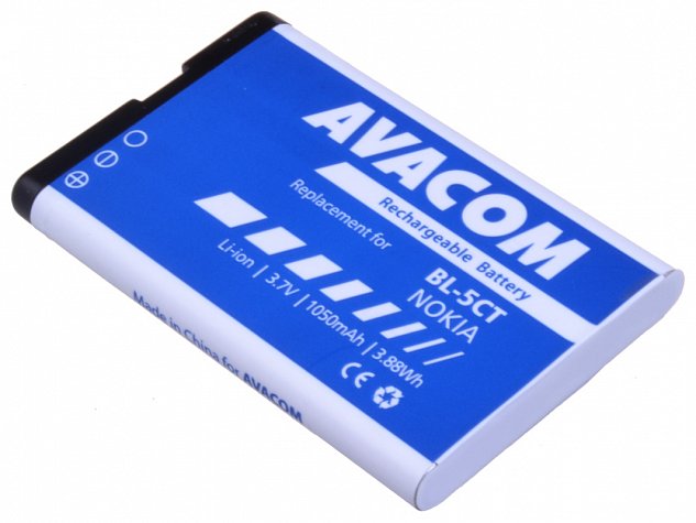 Baterie AVACOM GSNO-BL5CT-S1050A do mobilu Nokia 6303, 6730, C5, Li-Ion 3,7V 1050mAh