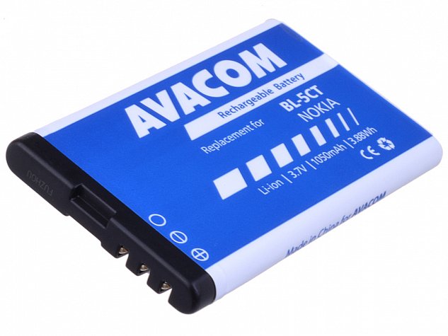 Baterie AVACOM GSNO-BL5CT-S1050A do mobilu Nokia 6303, 6730, C5, Li-Ion 3,7V 1050mAh