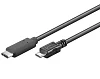 PremiumCord USB-C/male - USB 2.0 Micro-B/Male, černý, 0,6m