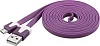 PremiumCord Kabel microUSB 2.0, A-B, plochý, fialový