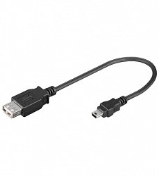 PremiumCord USB redukce kabel USB A/female - Mini 5pin USB/male 20cm