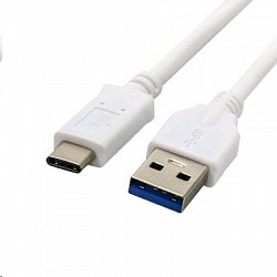 Kabel C-TECH USB 3.0 AM na Type-C kabel (AM/CM), 1m, bílý