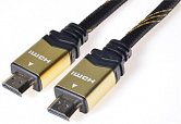 PremiumCord GOLD HDMI + Ethernet kabel, zlac., 2m