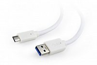 Kabel CABLEXPERT USB 3.0 A - USB-C M/M, 1m, bílý