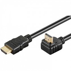 PremiumCord Kabel HDMI+Ethernet, zlac., 90°, 1m