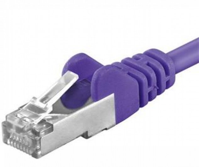 Premiumcord Patch kabel CAT6a S-FTP, RJ45-RJ45, AWG 26/7 2m, fialová