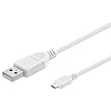 PremiumCord Kabel micro USB 2.0, A-B 20cm, bílá