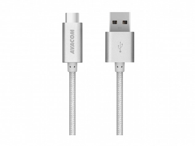 Kabel AVACOM TPC-100S USB - USB Type-C, 100cm, stříbrná