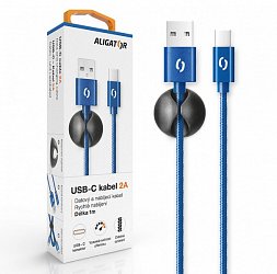 ALIGATOR PREMIUM Datový kabel 2A, USB-C modrá