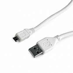 Kabel USB A-B micro, 0,5m, 2.0, bílý, high quality