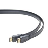 PremiumCord HDMI High Speed + Ethernet plochý kabel, zlacené konektory, 1,5m