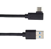 PremiumCord Kabel USB typ C/M zahnutý konektor 90° - USB 3.0 A/M, 3m