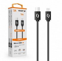 ALIGATOR Datový kabel POWER 3A, USB-C/microUSB černý