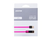Kabel AVACOM MIC-40P USB - Micro USB, 40cm, růžová