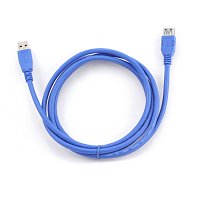 Kabel USB A-A 1,8m USB 3.0 prodlužovací, modrý