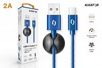 ALIGATOR PREMIUM Datový kabel 2A, USB-C modrá