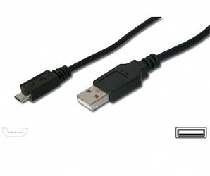 PremiumCord Kabel micro USB 2.0, A-B 5m, černá