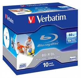 VERBATIM BD-R DL (6x, 50GB), 10ks/pack