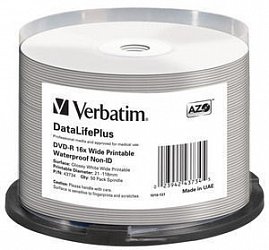 VERBATIM DVD-R (16xWide Waterproof,4,7GB),50cake