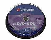 VERBATIM DVD+R(10-Pack)Spindl/MattSlvr/8x/8.5GB