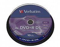 VERBATIM DVD+R(10-Pack)Spindl/MattSlvr/8x/8.5GB