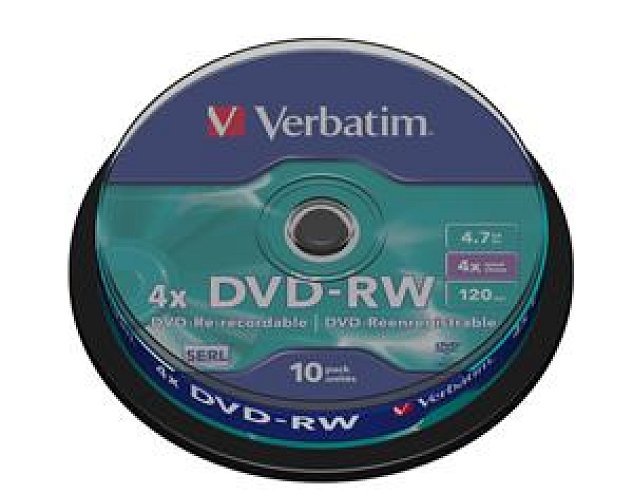VERBATIM DVD-RW(10-Pack)Spindle4x/DLP/4.7GB