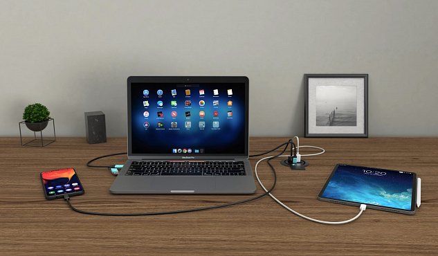 i-tec Built-in Desktop Fast Charger, USB-C PD 3.0 + 3x USB 3.0 QC3.0, 96W