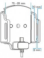 Brodit držák do auta na mobilní telefon nastavitelný se skrytým nabíjením š.75-89 mm, tl.6-10mm