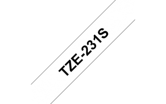 TZE-231S,  černá/bílá, 12mm