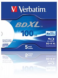 Verbatim Blu-ray BD-R XL 100GB 4x jewel box, 5ks/pack