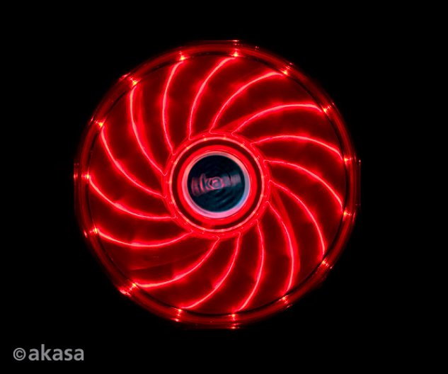 přídavný ventilátor Akasa Vegas LED 12 cm červená