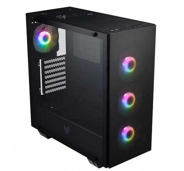 FSP/Fortron ATX Midi Tower CMT512 Black, průhledná bočnice, 4 x A.RGB LED 120 mm ventilátor