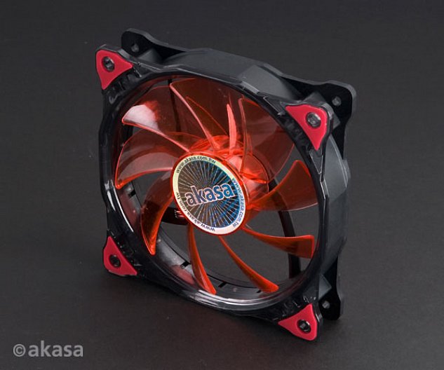 přídavný ventilátor Akasa Vegas LED 12 cm červená