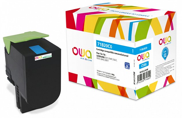 OWA Armor toner pro LEXMARK 71B20C0,modrá/cyan